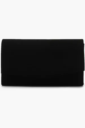 Boohoo Womens Structured Suedette Clutch Bag & Chain - - One Size