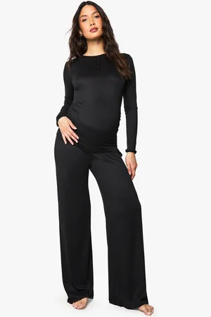 Boohoo Womens Maternity Button Down Nursing Lounge Set - - 8
