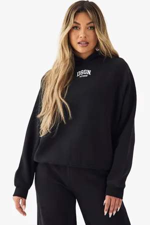 Boohoo Womens Dsgn Studio Collegiate Embroidered Oversized Hoodie - - S