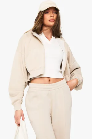 Boohoo Womens Boxy Balloon Sleeve Oversized Zip Through Hoodie - - S