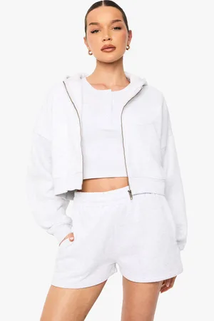 Boohoo Womens Boxy Balloon Sleeve Oversized Zip Through Hoodie - - S