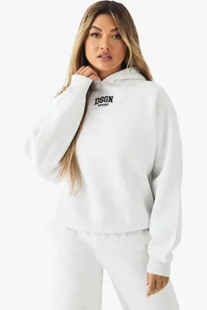 Boohoo Womens Dsgn Studio Collegiate Embroidered Oversized Hoodie - - S