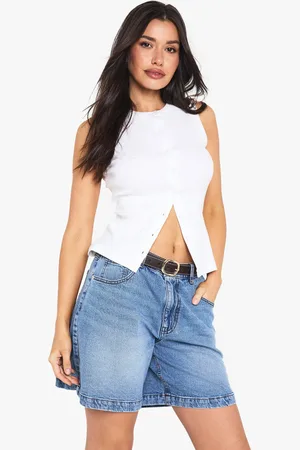 Boohoo Womens Tall Denim Boyfriend Short - - 6