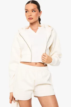 Boohoo Womens Shrunken Zip Through Hoodie - - S