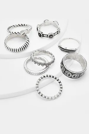 Boohoo Womens Multipack Polished Stacking Rings - - S/M