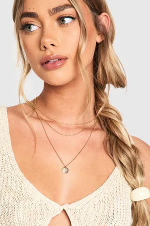 Boohoo Womens 3 Pack Pendant Layered Necklaces - One Size