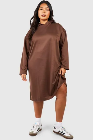 Boohoo Womens Plus Oversized Longline Split Detail Jumper Dress - - 16