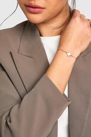 Boohoo Womens Pearl Single Clover Bracelet - - One Size