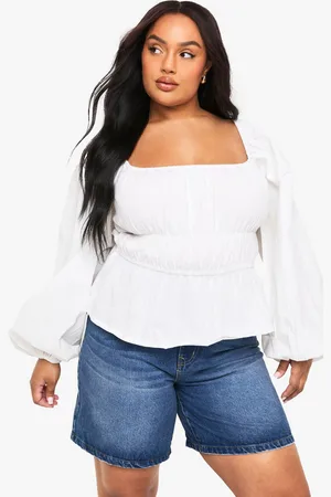 Boohoo Womens Plus Cotton Off The Shoulder Top - - 16