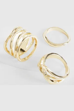 Boohoo Womens Wavy Ring Multipack - - One Size