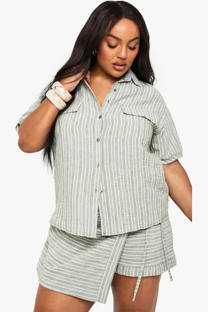 Boohoo Womens Plus Short Sleeve Pocket Shirt - - 16