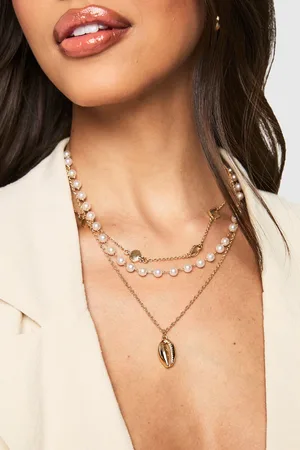 Boohoo Womens Ocean And Pearl Layered Necklace - - One Size
