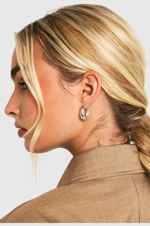 Boohoo Womens Silver Mini Hoop Earrings - - One Size