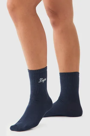 Boohoo Womens Dsgn Studio Embroidered Sports Socks - - One Size