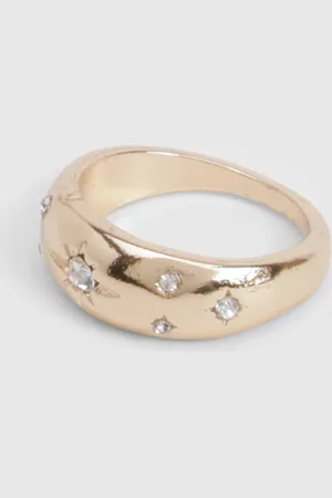 Boohoo Womens Embellished Star Detail Chunky Ring - S/M