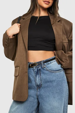 Boohoo Womens Abstract Hardware Skinny Belt - - One Size
