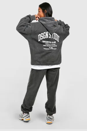 Boohoo Womens Petite Dsgn Studio Acid Wash Tracksuit - - Xs