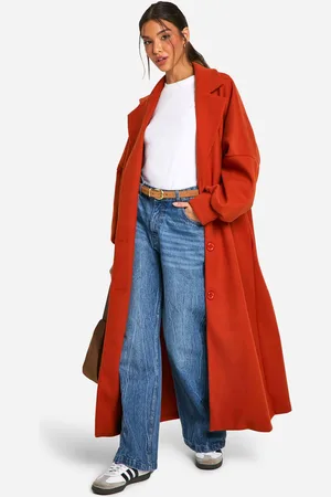 Boohoo Womens Oversized Wool Look Maxi Coat - - 12