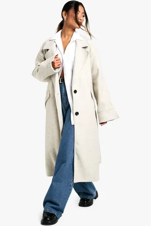 Boohoo Womens Marl Wool Look Coat - - 12