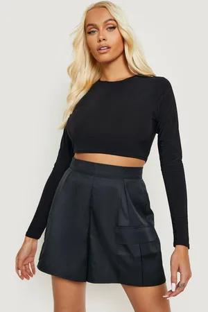 Boohoo Womens Slinky Long Sleeve Crop - - 10