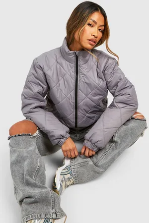 Boohoo Womens Quilted Funnel Neck Puffer Jacket - - 8
