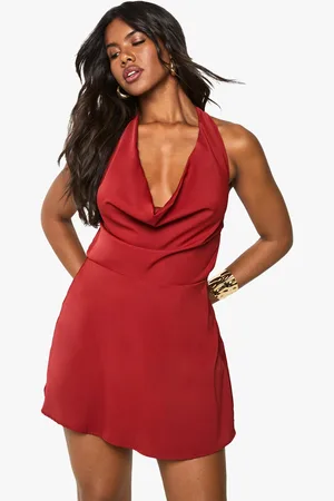 Boohoo Womens Cowl Neck Playsuit - - 8