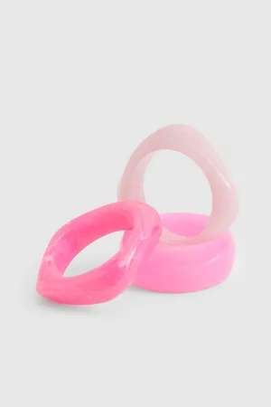 Boohoo Womens Marbled Chunky Resin Bangle 3 Pack - - S/M