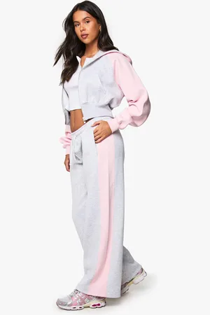 Boohoo Womens Contrast Side Panel Wide Leg Jogger - - S