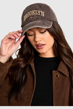 Boohoo Womens Acid Wash Slogan Cap - - One Size