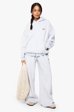 Boohoo Womens Usa Flag Embroidered Oversized Hoodie - - S