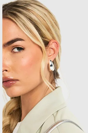Boohoo Womens 3 Pack Silver Chunky Hoop Earrings - - One Size