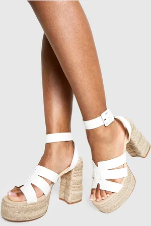 Boohoo Womens Cut Out Detail Espadrille 2 Part Heels - - 3