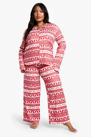 Boohoo Womens Plus Christmas Fairisle Trouser Pyjama Set - - 16