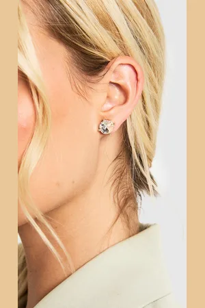 Boohoo Womens Diamante Stud Earring 3 Pack - - One Size