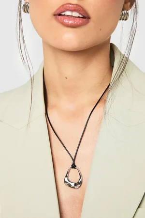Boohoo Womens Silver Molten Rope Necklace - - One Size