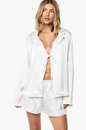 Boohoo Womens Bridal Satin Shirt - - 6