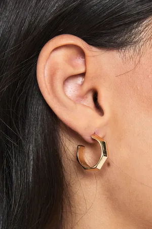 Boohoo Womens Textured Metal Hoop Earring 6 Pack - - One Size