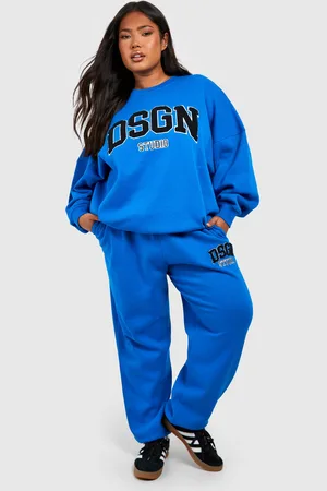 Boohoo Womens Plus Dsgn Studio Towelling Applique Sweatshirt Tracksuit - - 20