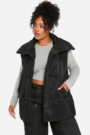 Boohoo Womens Plus Puffer Sleeveless Longline Gilet - - 18