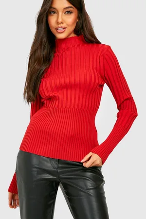 Boohoo Womens Two Tone High Neck Jumper - - S