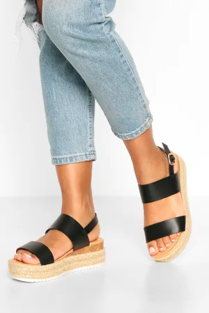 Boohoo Womens Double Strap Espadrille Flatforms - - 6