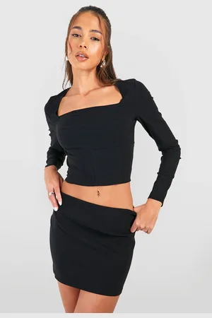 Boohoo Womens Square Neck Corset & Mini Skirt - - 10
