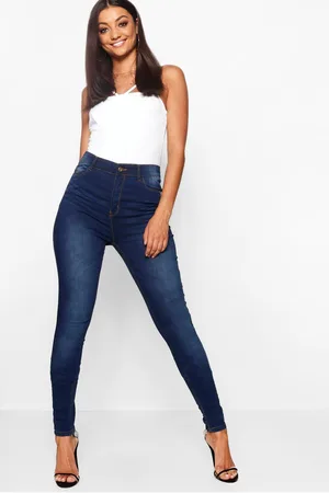 Boohoo Womens Tall Mid Rise Skinny Jeans - - 16