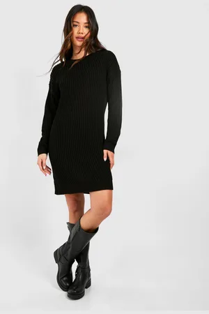 Boohoo Womens Crew Neck Mini Jumper Dress - - Xl