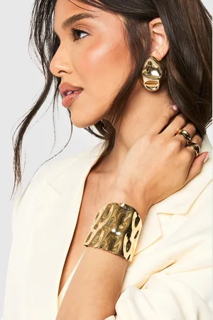 Boohoo Womens Hammered Metal Chunky Bangle - - One Size