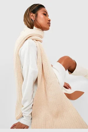 Boohoo Womens Chunky Ribbed Knit Scarf - - One Size