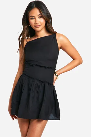 Boohoo Womens Linen Look Beaded Mini Dress - - 10