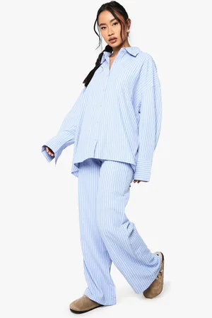 Boohoo Womens Stripe Oversized Shirt And Trouser Co-Ord - - 6