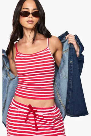 Boohoo Womens Rib Strappy Crop Cami Top - - 6