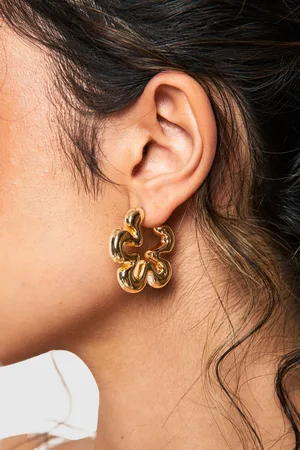 Boohoo Womens Flower Hoop Earrings - - One Size